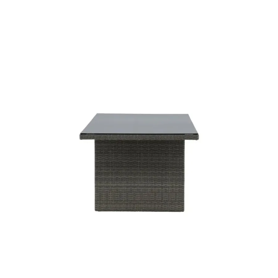 Fjôrd Tuintafel Grijs Wicker/Glas - 200x100x74cm - Padova