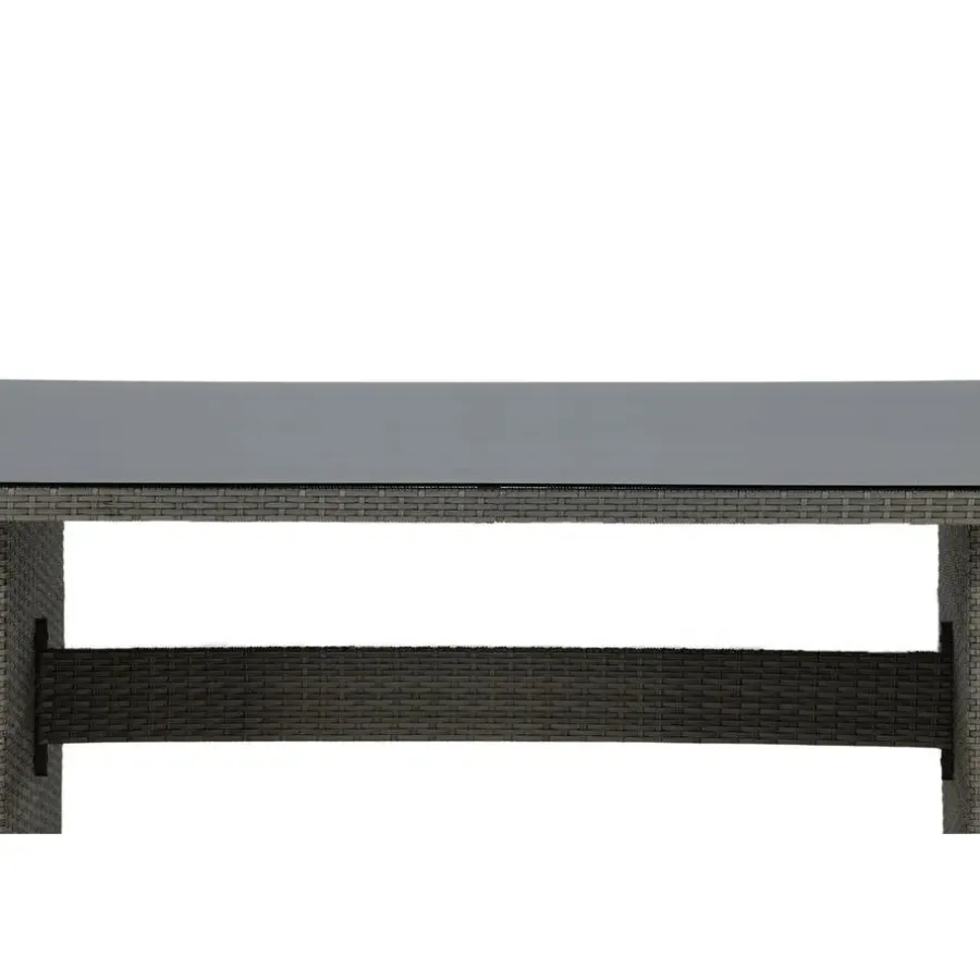 Fjôrd Tuintafel Grijs Wicker/Glas - 200x100x74cm - Padova