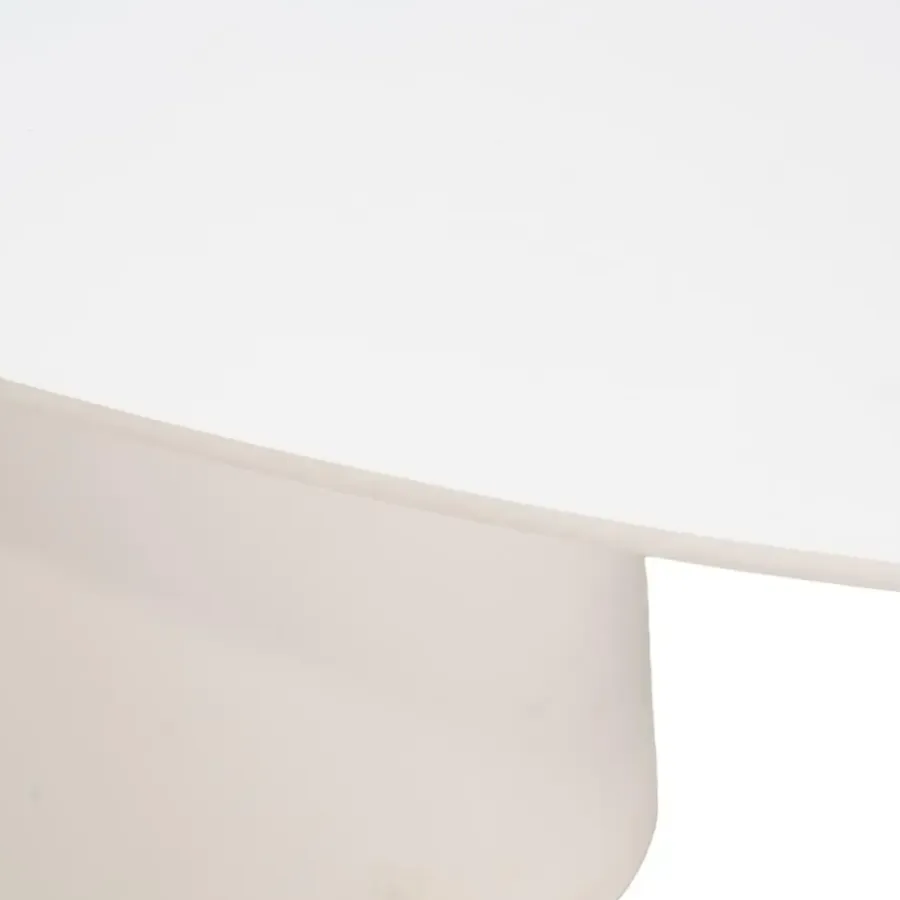 Tuintafels-Giga Meubel Tuintafel Ovaal - Wit Betonlook - 200x110x74cm - Myrna