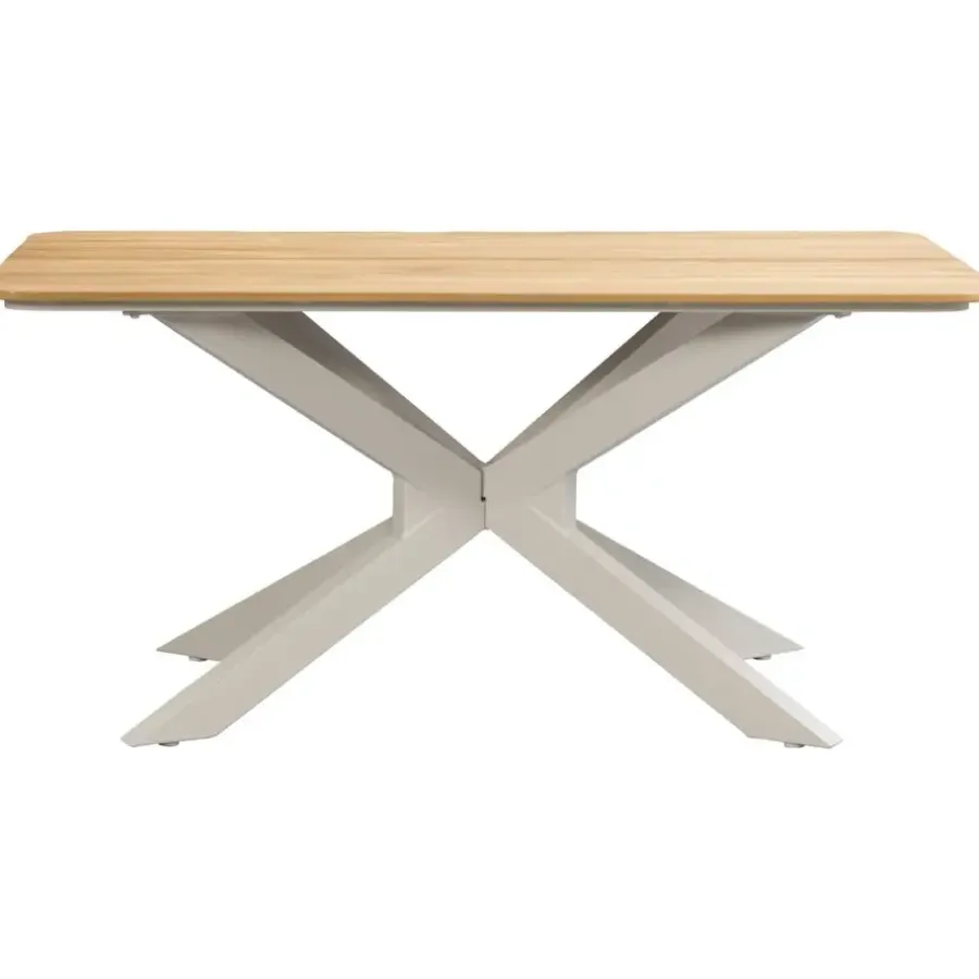 Tuintafels-Leen Bakker Tuintafel Perpignan - zand/metaal - 75x160x90 cm