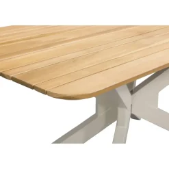 Tuintafels-Leen Bakker Tuintafel Perpignan - zand/metaal - 75x160x90 cm