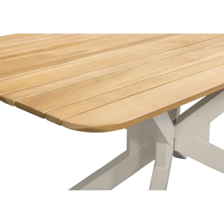 Tuintafels-Leen Bakker Tuintafel Perpignan - zand/metaal - 75x160x90 cm