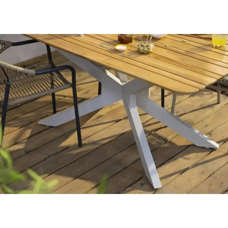 Tuintafels-Leen Bakker Tuintafel Perpignan - zand/metaal - 75x160x90 cm