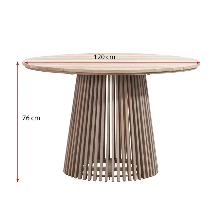 Tuintafels-Leen Bakker Tuintafel Saône - acacia - 76xØ120 cm