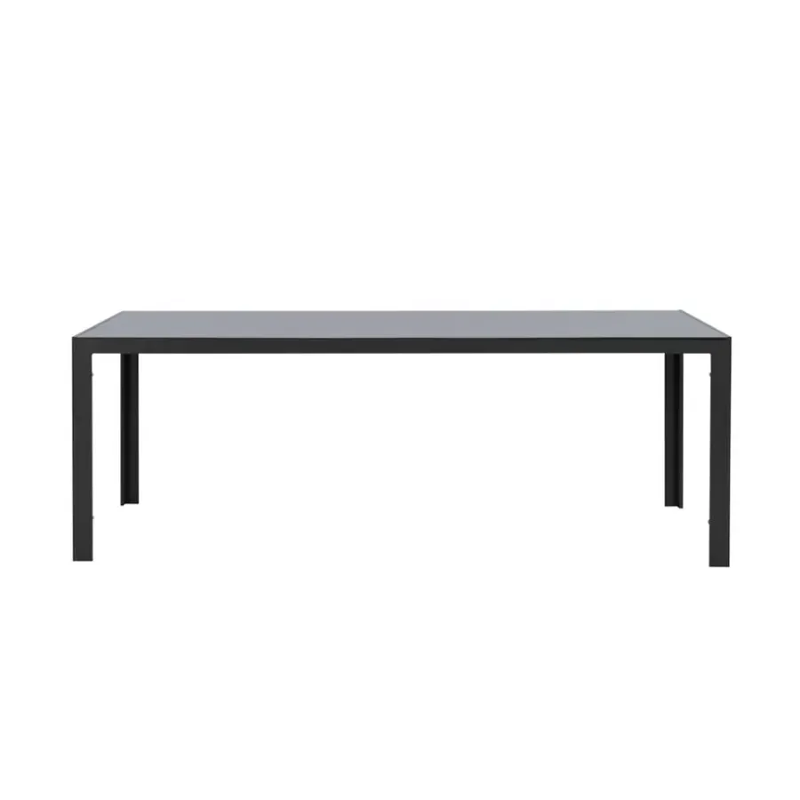 Leen Bakker Tuintafel Savoie - aluminium/glas antraciet - 75x215x90 cm