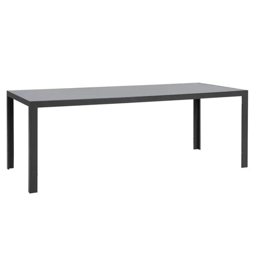Leen Bakker Tuintafel Savoie - aluminium/glas antraciet - 75x215x90 cm