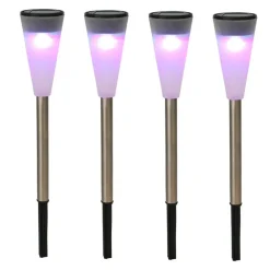 Buitenverlichting|Prikspots-Merkloos Tuinverlichting prikspot - LED - gekleurd - RVS - 36 cm