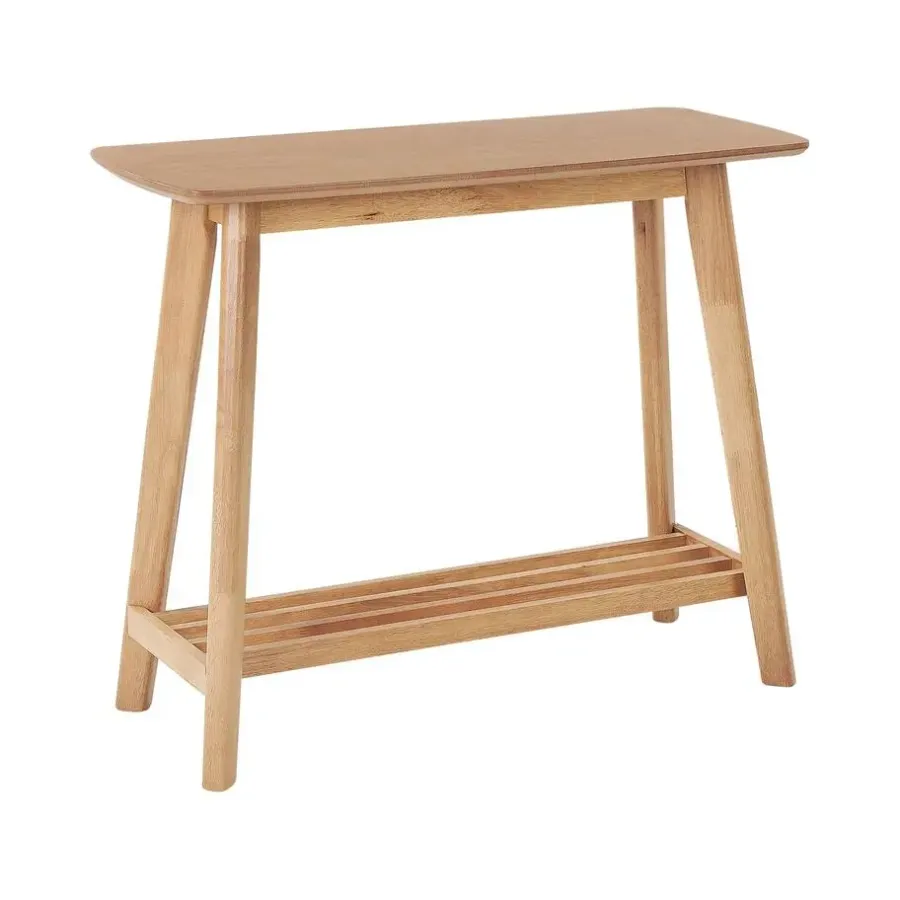 Beliani TULARE - Consoletafel - Lichte houtkleur - Rubberhout