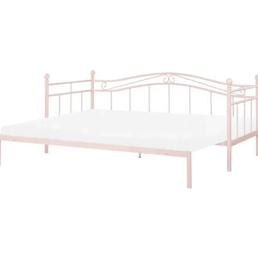 Beliani TULLE - Eenpersoonsbed - Roze - 90 x 200 cm - Metaal