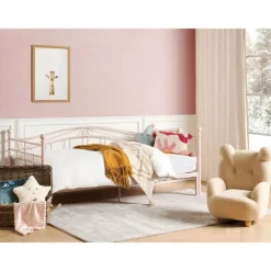 Beliani TULLE - Eenpersoonsbed - Roze - 90 x 200 cm - Metaal