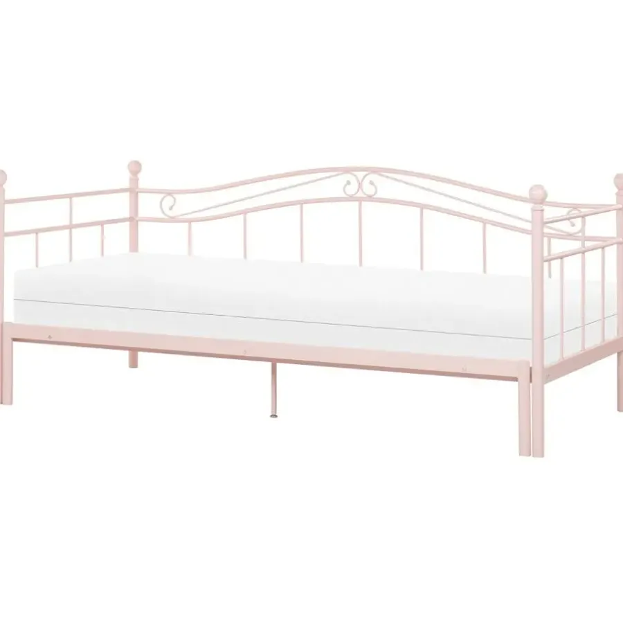 Beliani TULLE - Eenpersoonsbed - Roze - 90 x 200 cm - Metaal