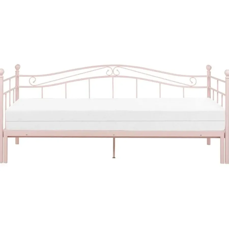 Beliani TULLE - Eenpersoonsbed - Roze - 90 x 200 cm - Metaal