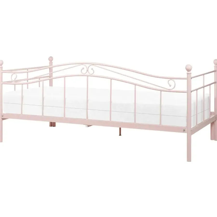 Beliani TULLE - Eenpersoonsbed - Roze - 90 x 200 cm - Metaal