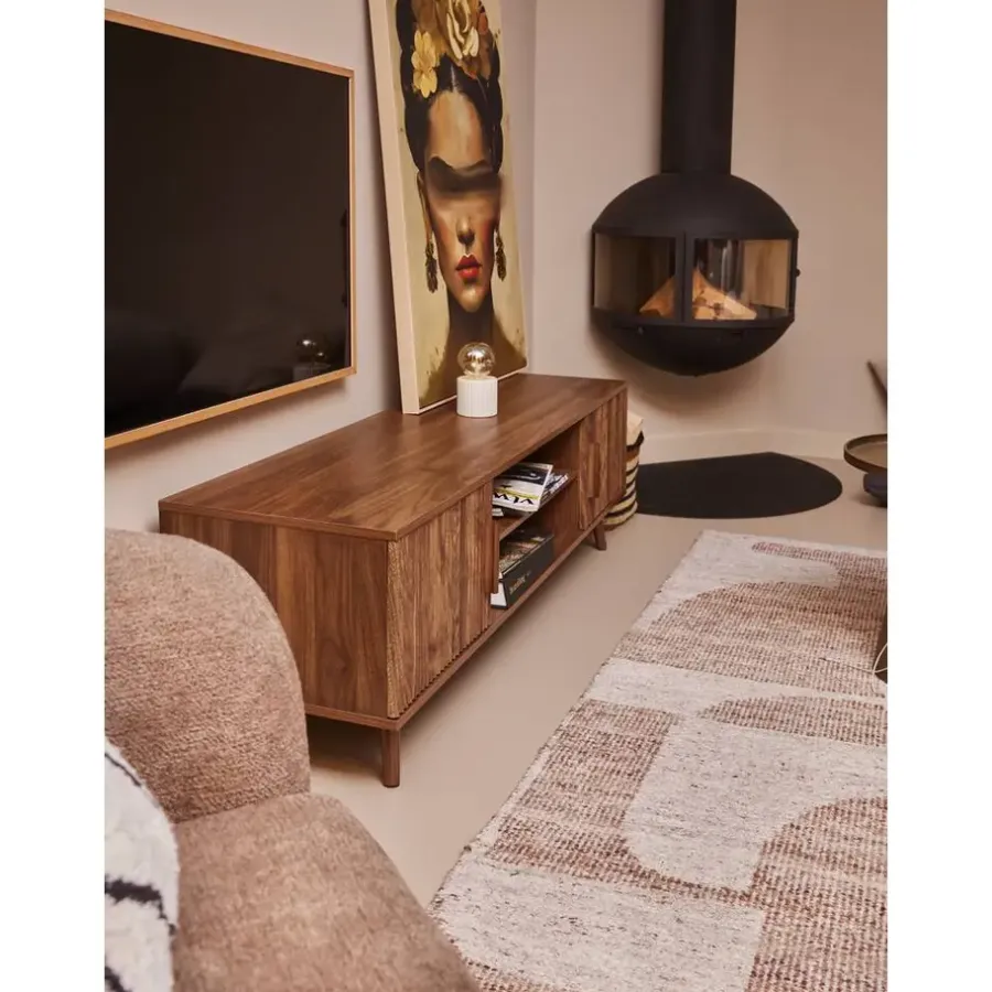 Tv Meubels-Leen Bakker TV-meubel Imre - walnoot - 45x140x40 cm
