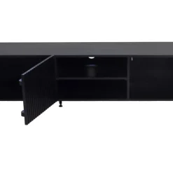 Tv Meubels-Giga Meubel Tv-Meubel Mangohout Zwart - 200x40x50cm - 3-Deurs - Kast Roman