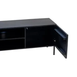 Tv Meubels-Giga Meubel Tv-Meubel Mangohout Zwart - 200x40x50cm - 3-Deurs - Kast Roman