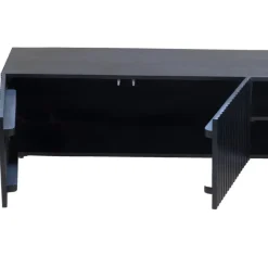 Tv Meubels-Giga Meubel Tv-Meubel Mangohout Zwart - 200x40x50cm - 3-Deurs - Kast Roman
