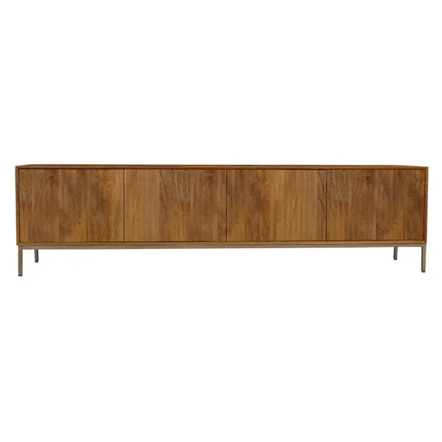 Tv Meubels-StarFurn Tv-meubel Naturel Hout - 210x45x55cm - Madison