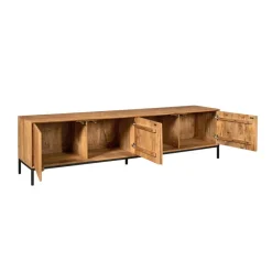 Tv Meubels-StarFurn Tv-meubel Naturel Hout - 210x45x55cm - Madison