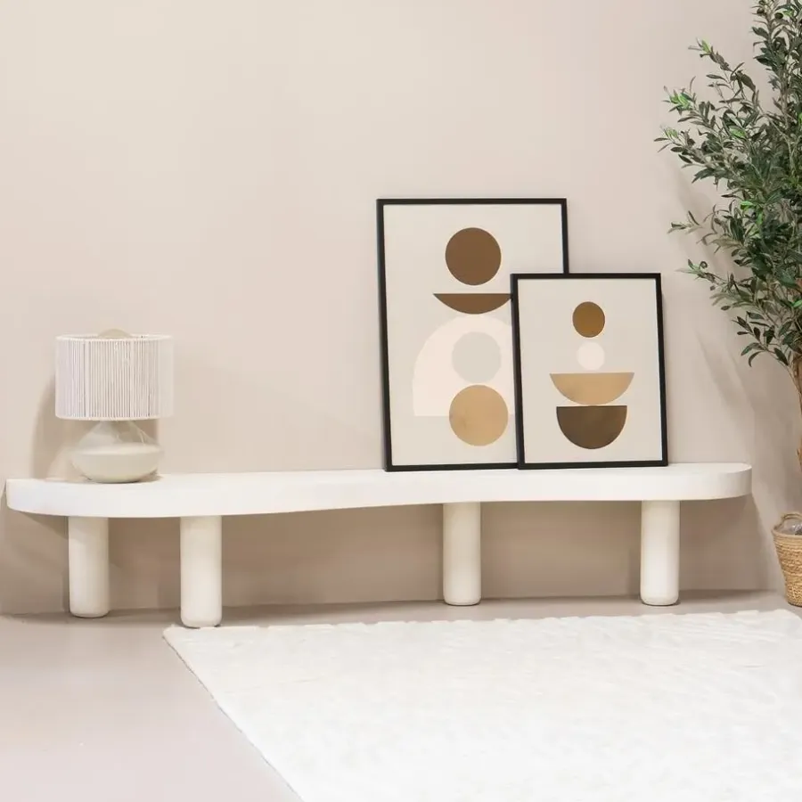 Giga Meubel Tv-Meubel Organisch - Beton Ciré Beige - 200x45x35cm - Siva