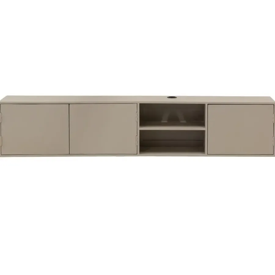 Tv Meubels-Giga Meubel Tv-Meubel Taupe Mangohout - 3-Deurs - 200x30x40cm - Loiza