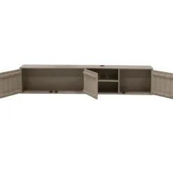 Tv Meubels-Giga Meubel Tv-Meubel Taupe Mangohout - 3-Deurs - 200x30x40cm - Loiza