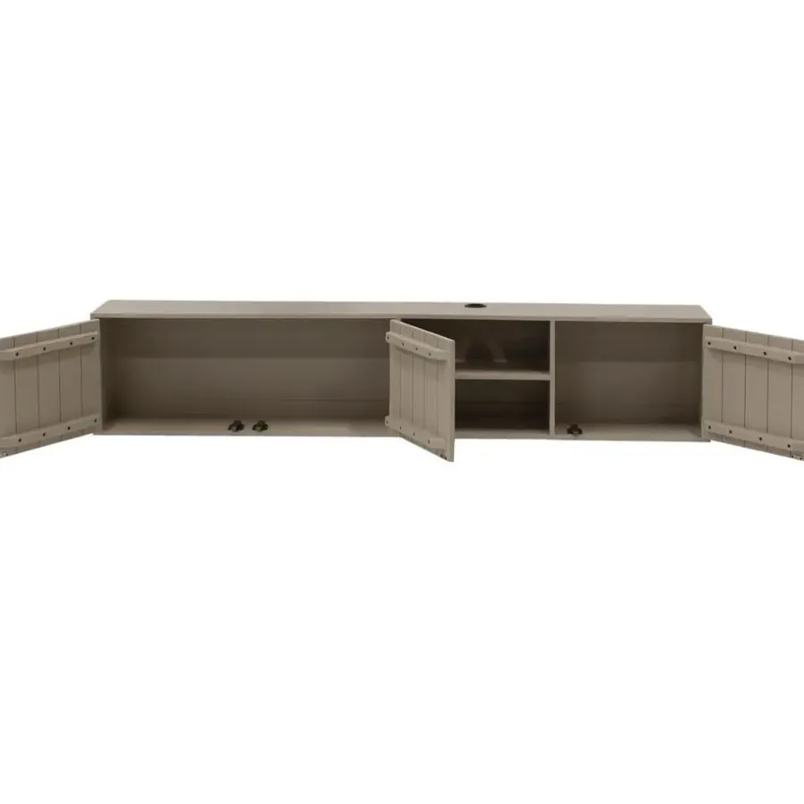 Tv Meubels-Giga Meubel Tv-Meubel Taupe Mangohout - 3-Deurs - 200x30x40cm - Loiza