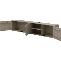 Tv Meubels-Giga Meubel Tv-Meubel Taupe Mangohout - 3-Deurs - 200x30x40cm - Loiza