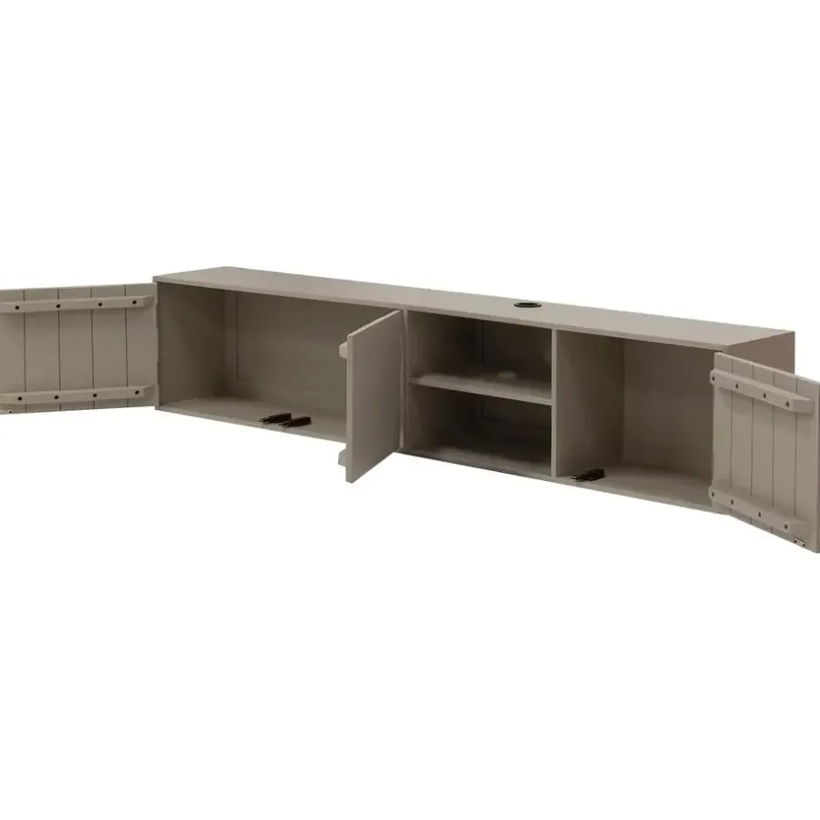 Tv Meubels-Giga Meubel Tv-Meubel Taupe Mangohout - 3-Deurs - 200x30x40cm - Loiza