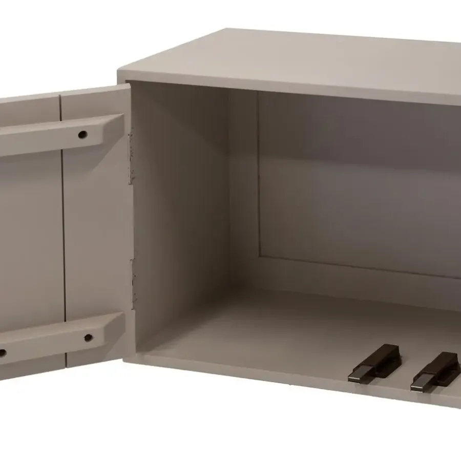Tv Meubels-Giga Meubel Tv-Meubel Taupe Mangohout - 3-Deurs - 200x30x40cm - Loiza