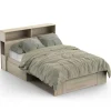 2-Persoons Bedden-CBA Tweepersoonsbed Maksim - 140x190/200cm - met opbergruimte - eikdecor