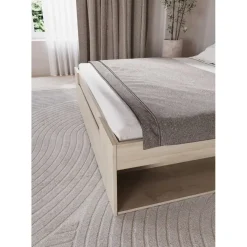 2-Persoons Bedden-CBA Tweepersoonsbed Maksim - 140x190/200cm - met opbergruimte - eikdecor