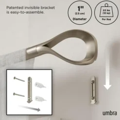 Gordijnroedes-Umbra Loop 2,5 cm Gordijnroede, 93-304 cm