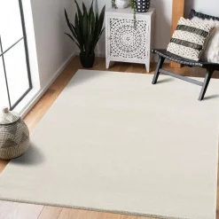 Vloerkleden|Laagpolige Vloerkleden-Muratap Uni Effen Laagpolig Vloerkleed Modern Creme - 200x290 CM