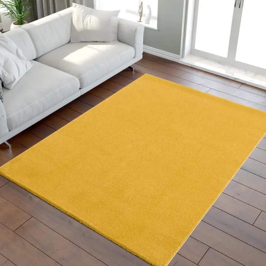 Laagpolige Vloerkleden-Muratap Uni Effen Laagpolig Vloerkleed Modern Geel - 120x170 CM