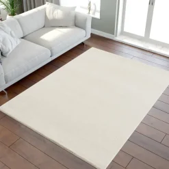 Muratap Uni Effen Laagpolig Vloerkleed Modern Creme - 140x200 CM