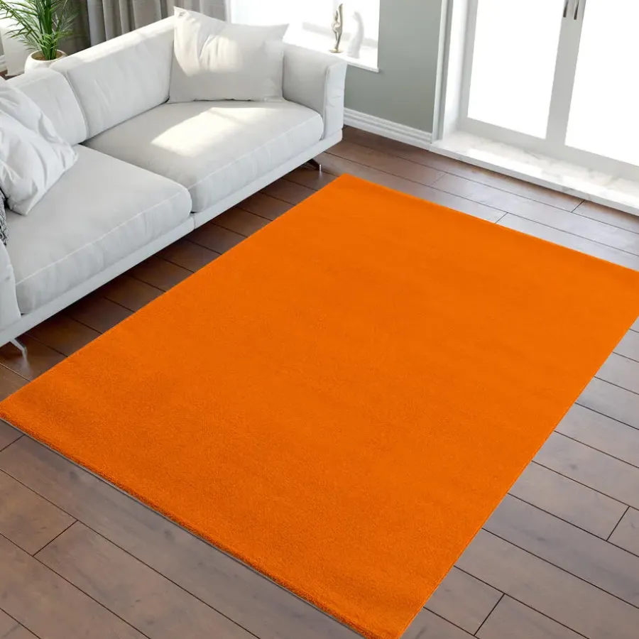 Muratap Uni Effen Laagpolig Vloerkleed Modern Oranje - 160x230 CM
