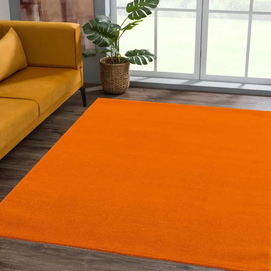 Muratap Uni Effen Laagpolig Vloerkleed Modern Oranje - 160x230 CM