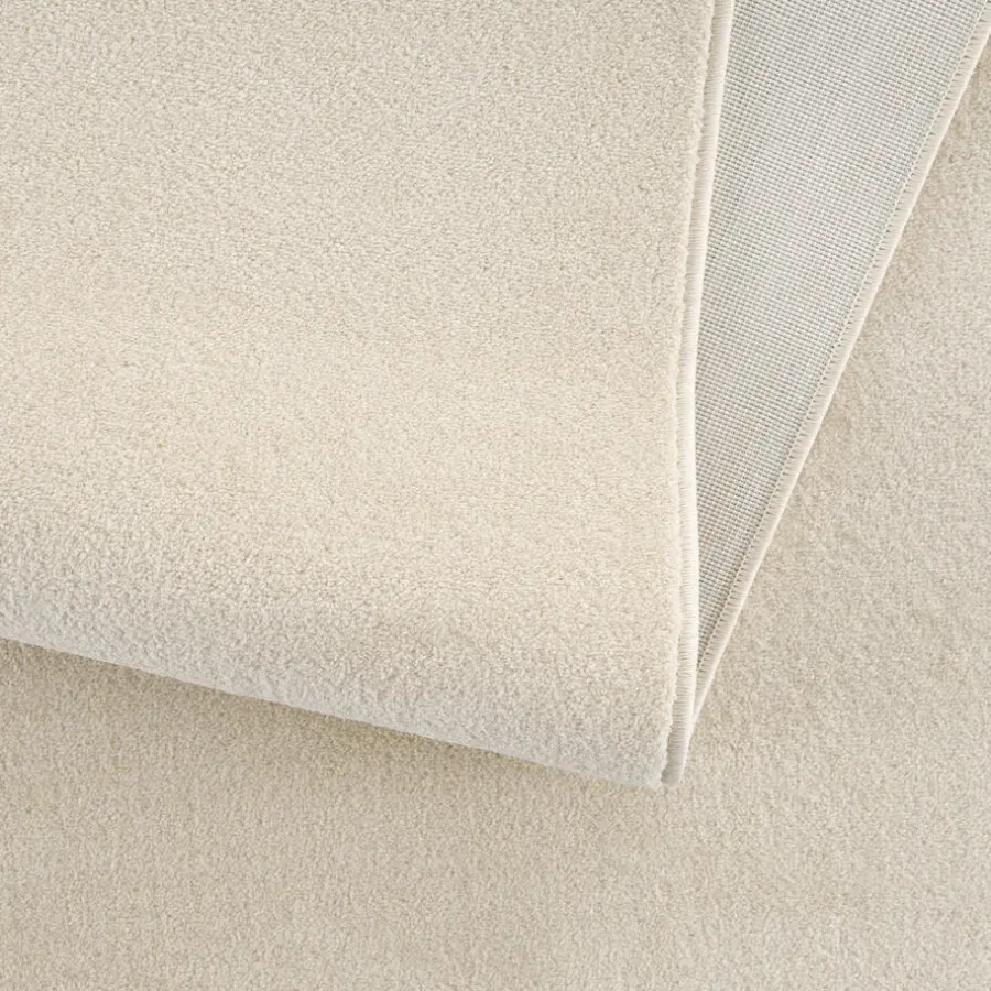 Vloerkleden|Laagpolige Vloerkleden-Muratap Uni Effen Laagpolig Vloerkleed Modern Creme - 250x250 CM Vierkant