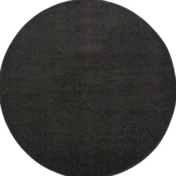 Muratap Uni Rond Effen Laagpolig Vloerkleed Modern Donker Grijs - 150 CM ROND