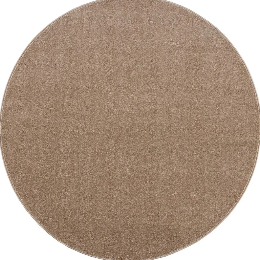 Muratap Uni Rond Effen Laagpolig Vloerkleed Modern Beige - 150 CM ROND