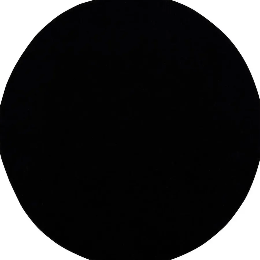 Muratap Uni Rond Effen Laagpolig Vloerkleed Modern Zwart - 120 CM ROND