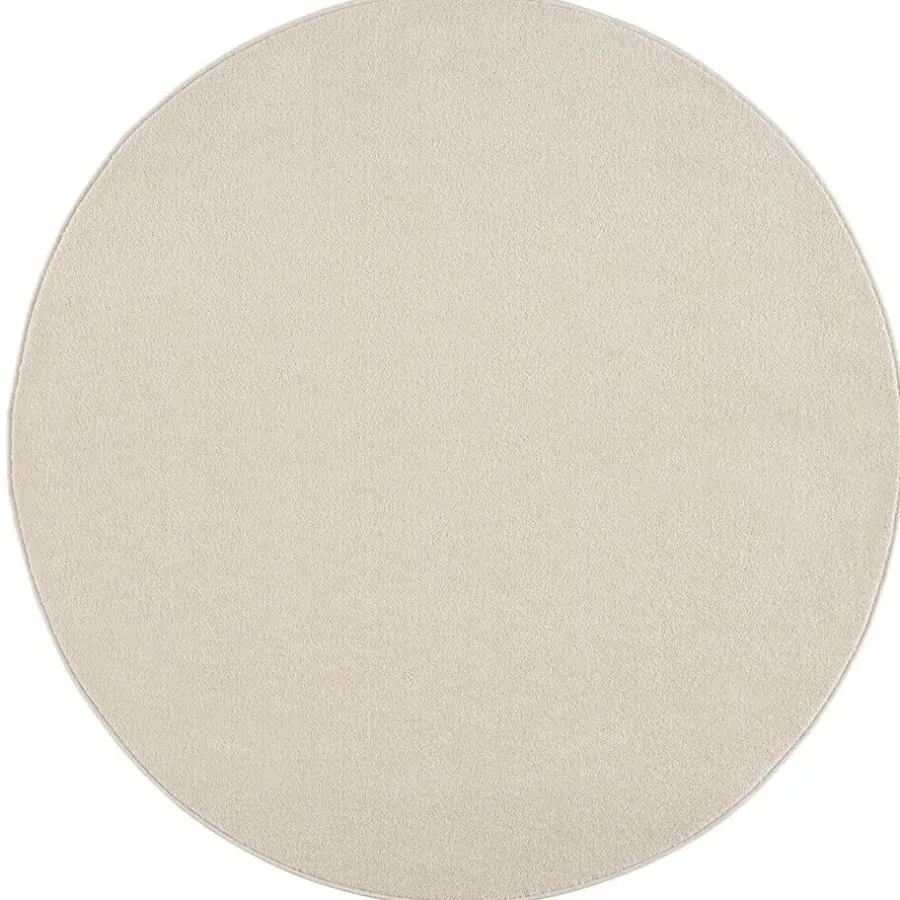 Muratap Uni Rond Effen Laagpolig Vloerkleed Modern Creme - 200 CM ROND
