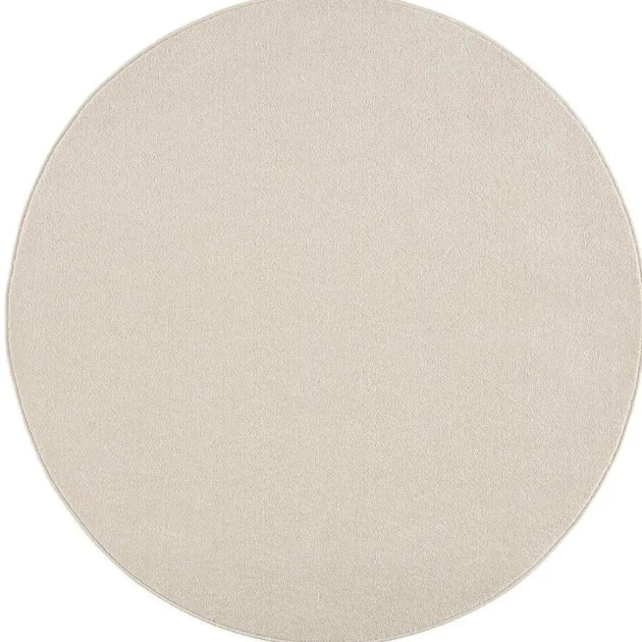 Muratap Uni Rond Effen Laagpolig Vloerkleed Modern Creme - 200 CM ROND