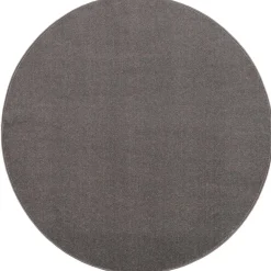 Ronde Vloerkleden-Muratap Uni Rond Effen Laagpolig Vloerkleed Modern Grijs - 120 CM ROND