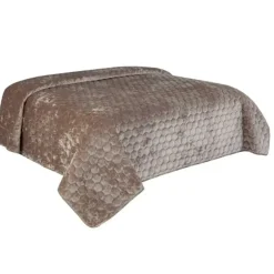 Plaids-Unique Living - Bedsprei Peggy 220x220cm taupe