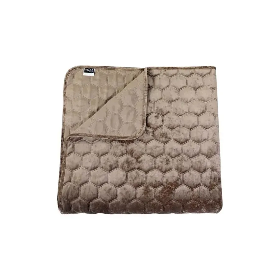 Plaids-Unique Living - Bedsprei Peggy 220x220cm taupe