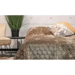 Plaids-Unique Living - Bedsprei Peggy 220x220cm taupe