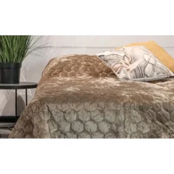 Plaids-Unique Living - Bedsprei Peggy 220x220cm taupe