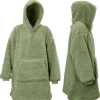 Plaids-Unique Living - Hoodie Teddy Tea Green -70x57x87cm